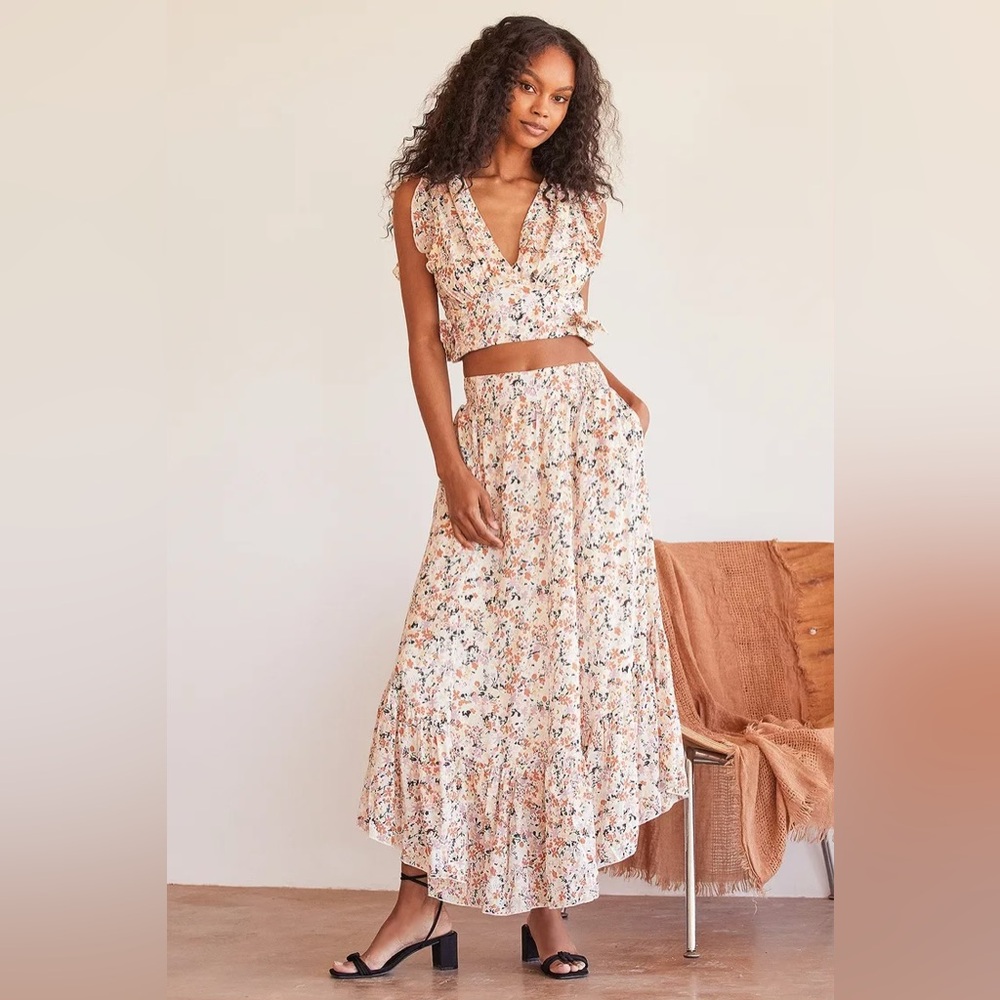 Free People Pretty Daze Set Ivory Floral